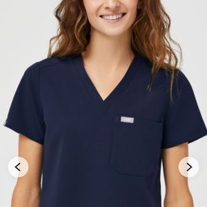 Figs Navy Blue XXS scrub top. One pocket